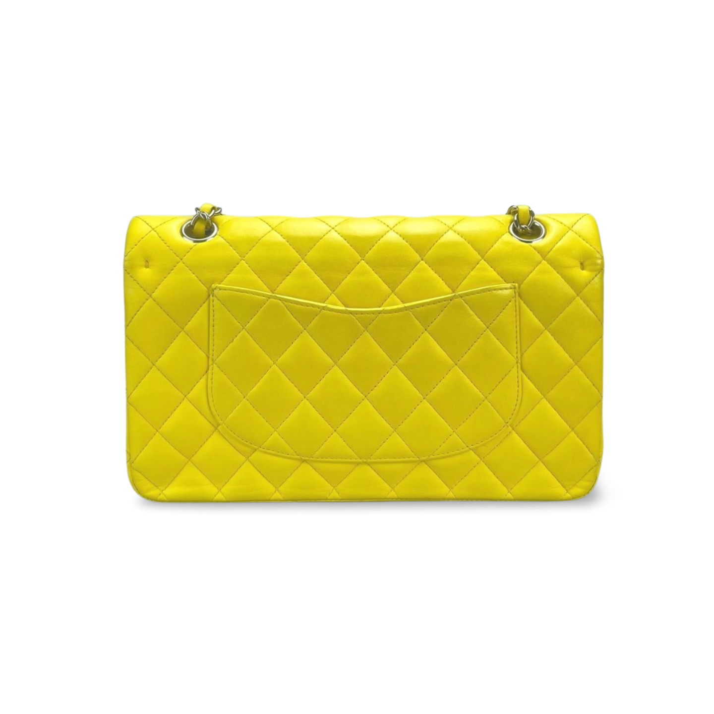 Chanel Medium Classic Flap Bag with Silber Hardware Yellow