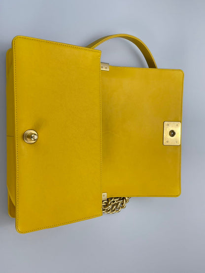 Chanel Leboy Medium in Lemon Yellow Bag with Gold Hardware