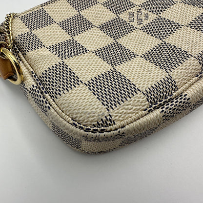 Pochette accessoires mini damier azur