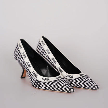 Christian Dior Houndstooth 6cm Pumps 37.5 Black&White