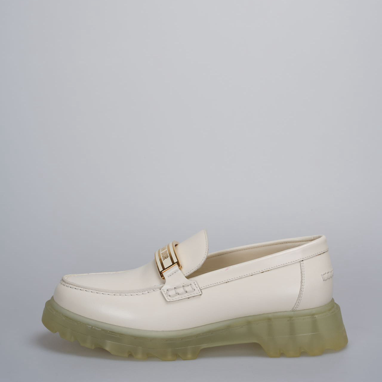 Christian Dior leather white loafers 36.5