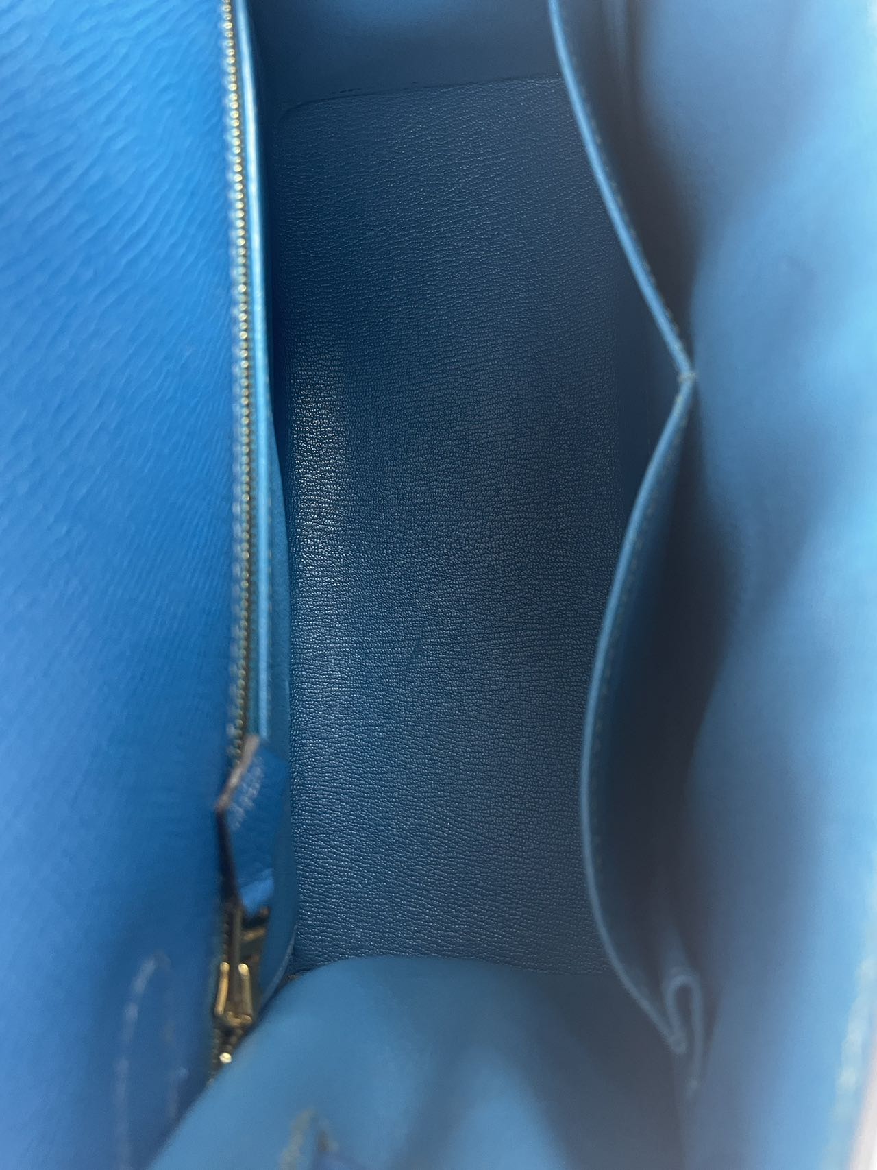 Hermes Kelly Sellier Bag 28cm In Blue Epsom Leather With Gold Hardware