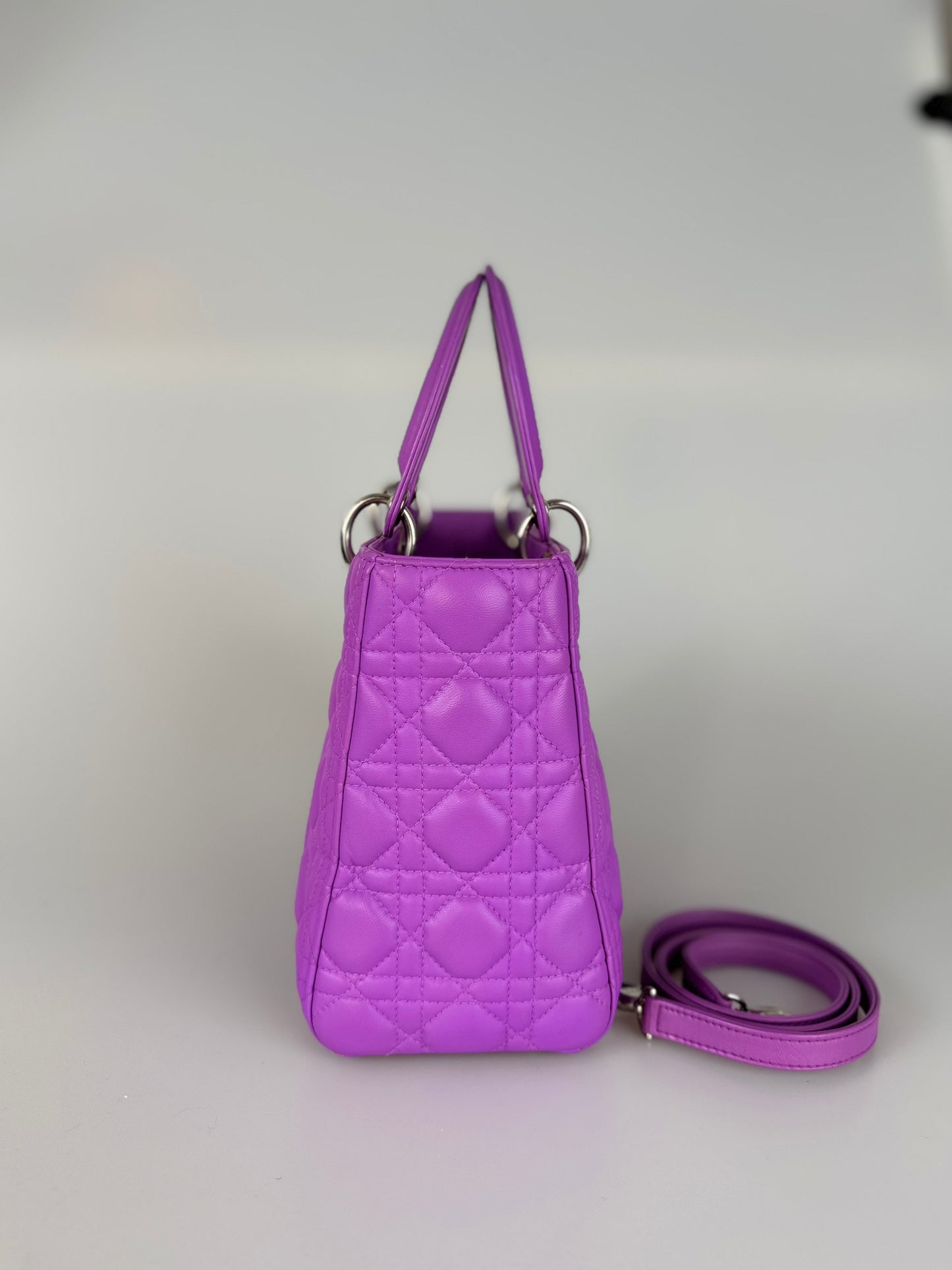 Dior Lady Dior Bag Bag Medium  purple Lambskin Leather with Silver Hardware