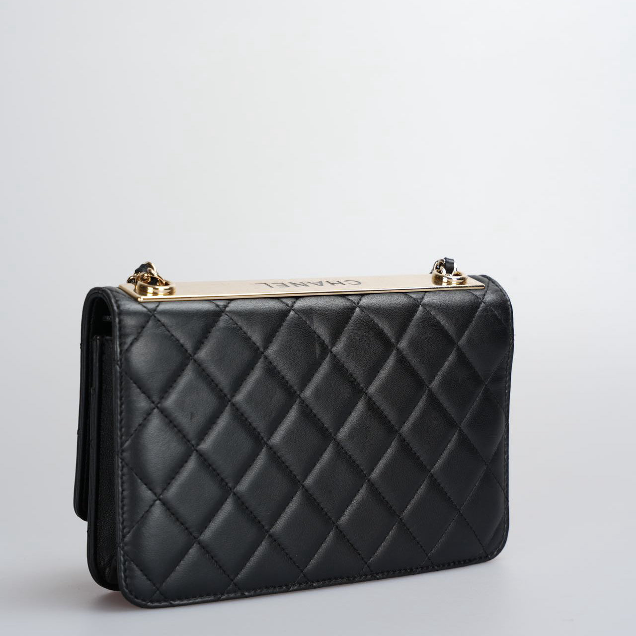 Chanel Trendy CC Wallet On Chain WOC Black Lambskin Gold Hardware