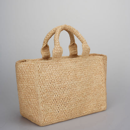 Celine Small Cabas Thais in Raffia and Calfskin