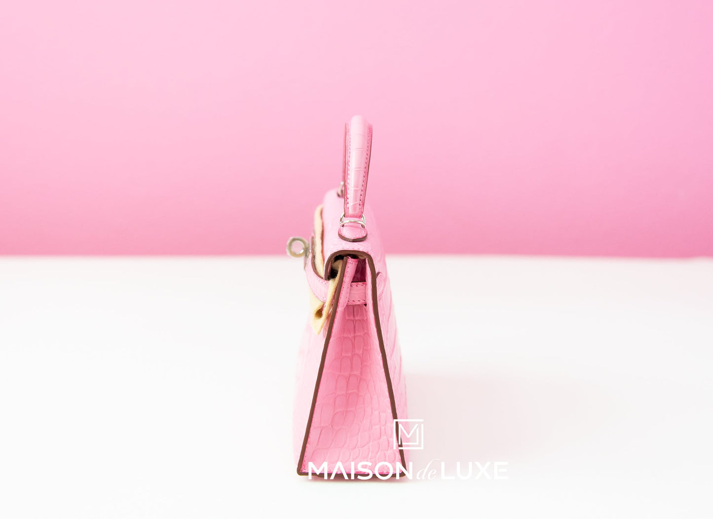 Hermes Mini Kelly II 20 5P Bubblegum Pink Matte Alligator