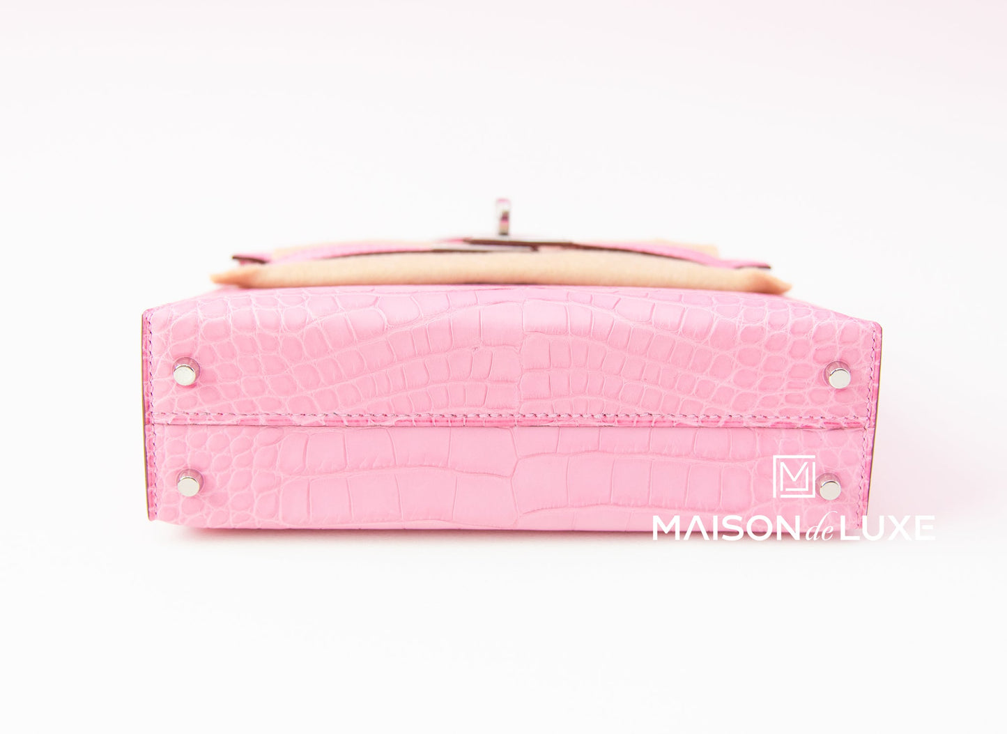 Hermes Mini Kelly II 20 5P Bubblegum Pink Matte Alligator