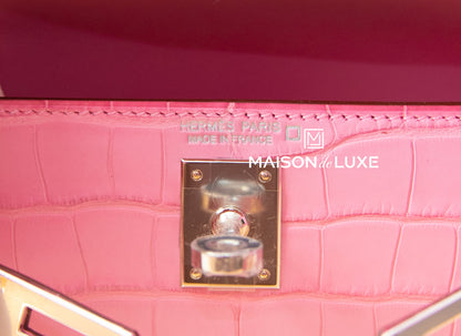 Hermes Mini Kelly II 20 5P Bubblegum Pink Matte Alligator