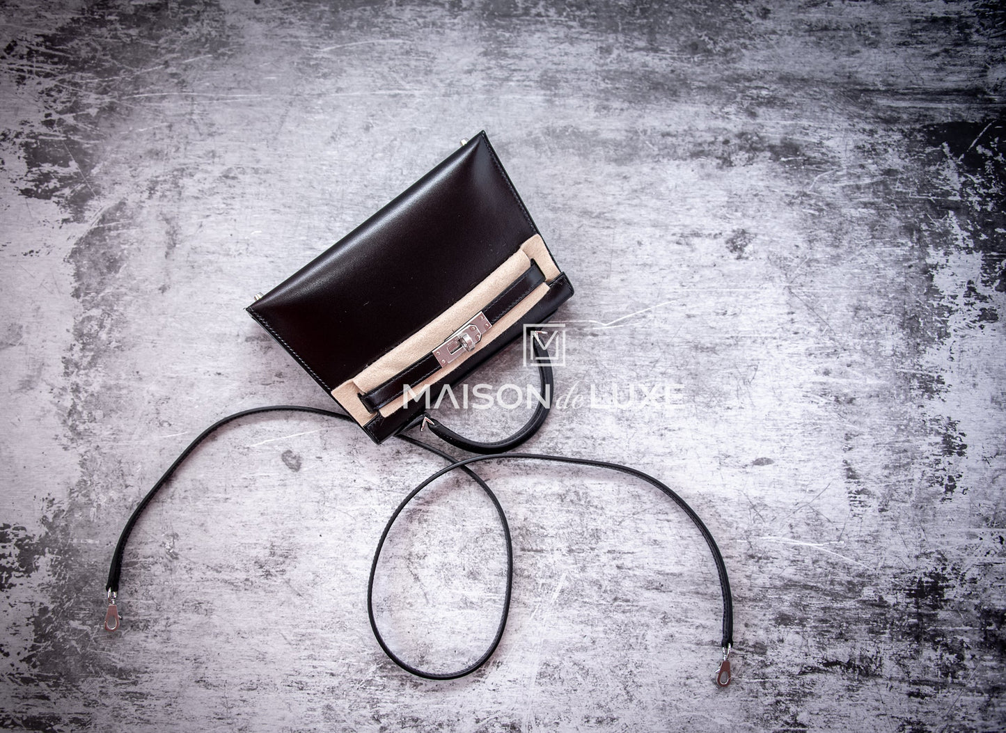 Hermes Mini Kelly II 20 Black Box Palladium Hardware