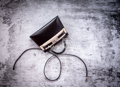 Hermes Mini Kelly II 20 Black Box Palladium Hardware