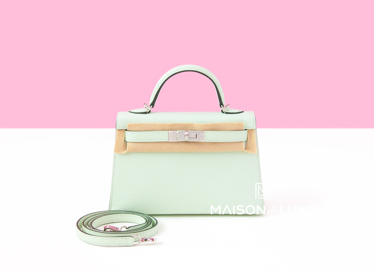 Hermes Mini Kelly II 20 Vert Fizz Chevre Palladium Hardware