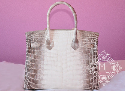 Hermes Blanc Himalayan Himalaya Birkin 30 White Crocodile