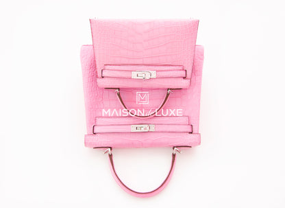 Hermes Mini Kelly II 20 5P Bubblegum Pink Matte Alligator