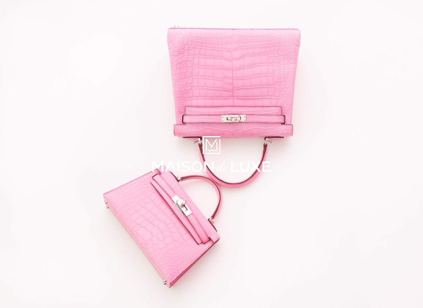 Hermes 5P Bubblegum Pink Crocodile Kelly 25 Handbag