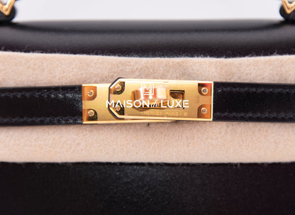 Hermes Mini Kelly II 20 Black Box Gold Hardware