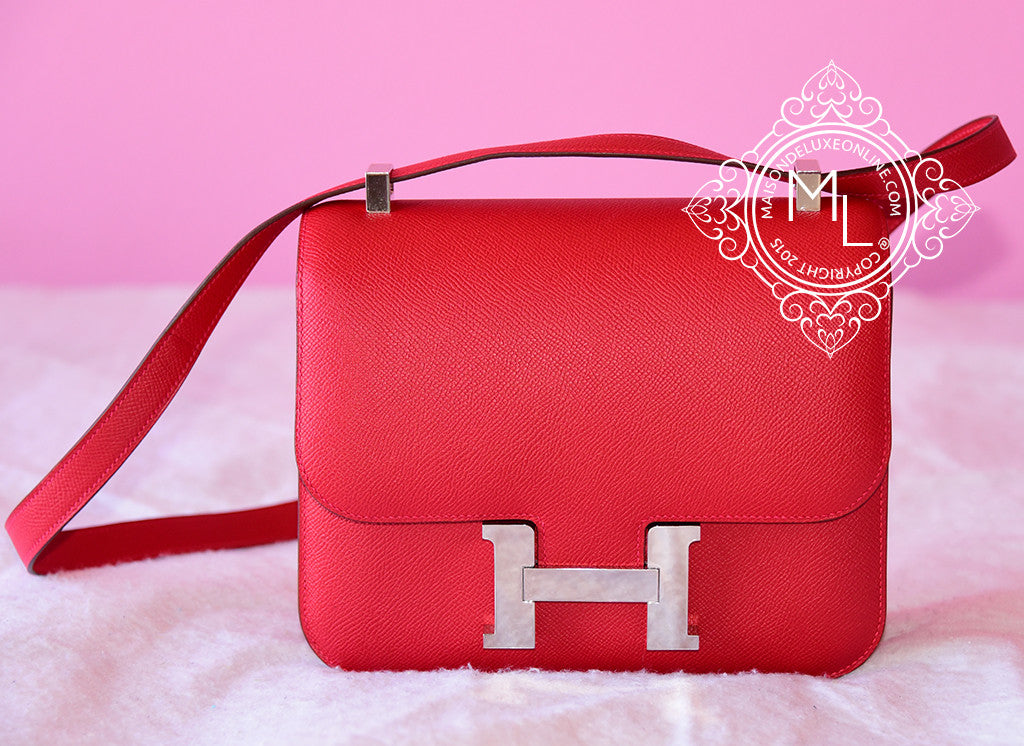 Hermes Rouge Casaque Red Epsom Constance MM 24/25 Handbag