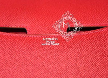 Hermes Rouge Casaque Red Epsom Constance MM 24/25 Handbag