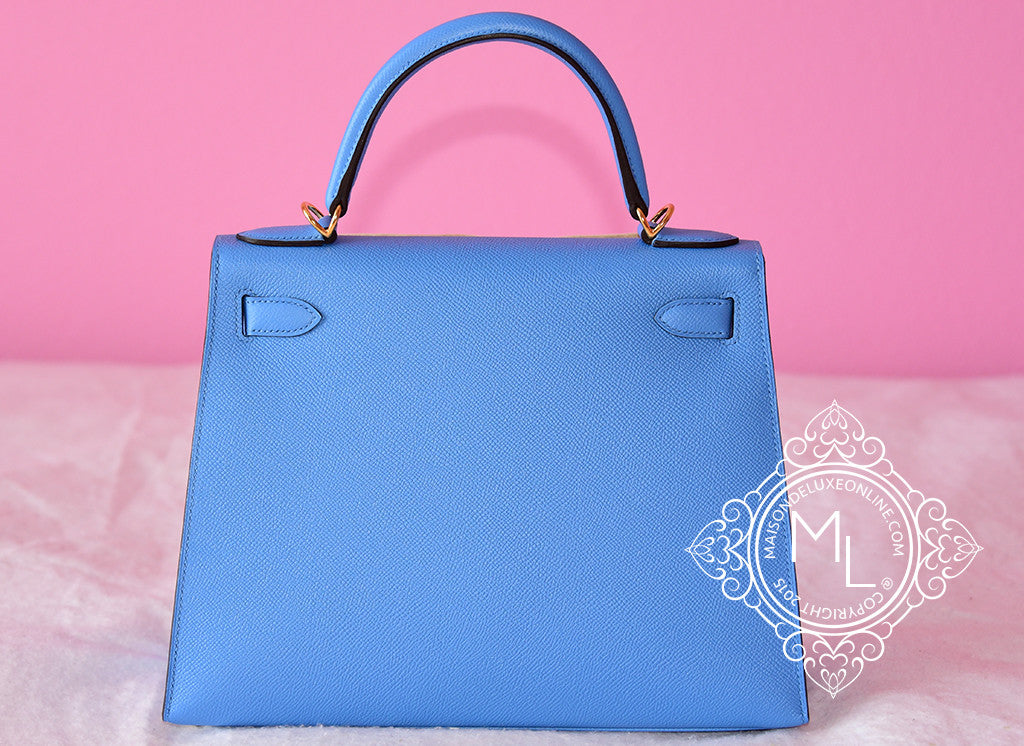 Hermes Baby Blue Paradise GHW Epsom Sellier Kelly 28 Handbag