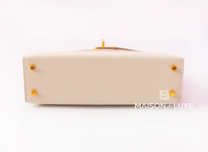 Hermes Mini Kelly II 20 Craie Epsom Gold Hardware