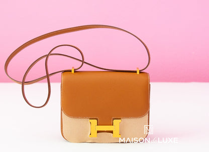 Hermes Constance Mini 18 Gold Epsom Handbag