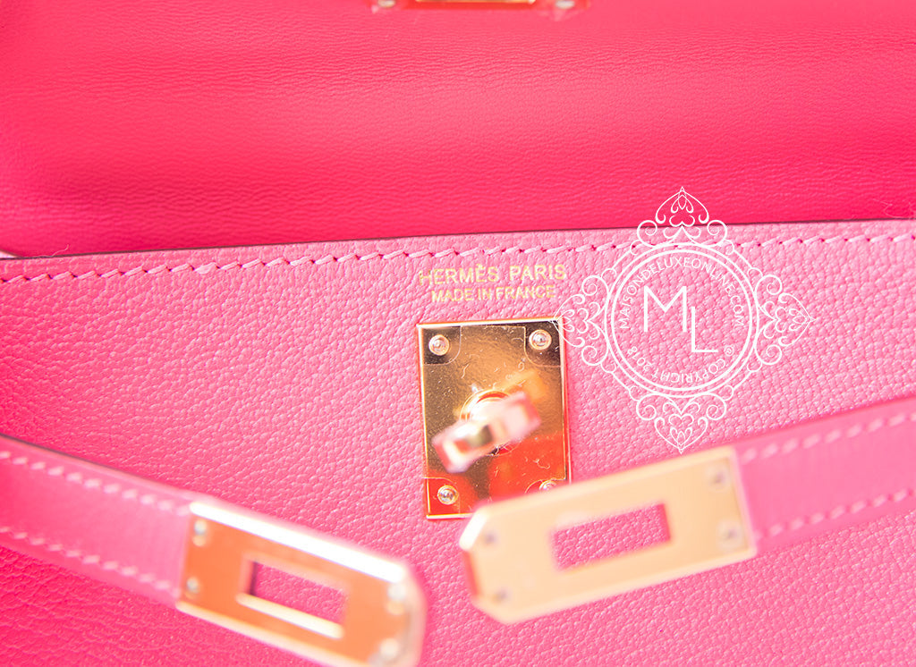 Hermes Mini Kelly II 20 Rose Lipstick Chèvre Mysore