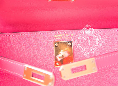 Hermes Mini Kelly II 20 Rose Lipstick Chèvre Mysore