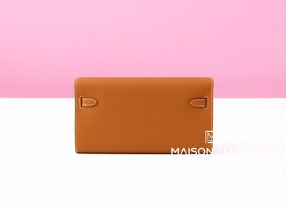 Hermes Kelly To Go Wallet Gold Epsom PHW