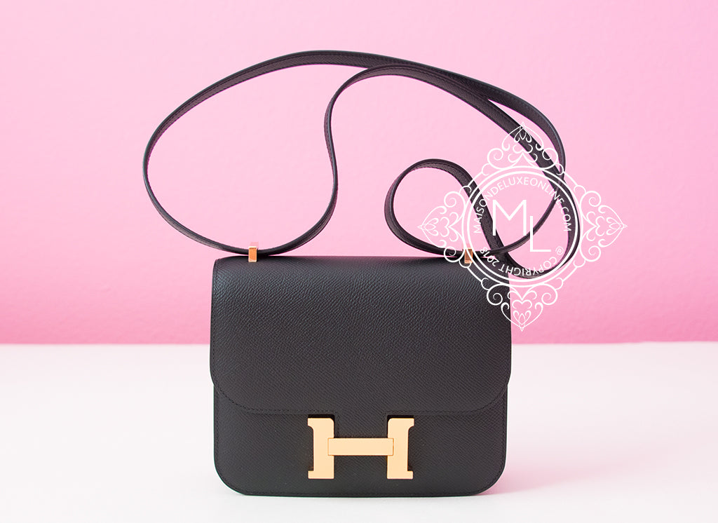 Hermes Constance Mini 18 Noir Black Epsom Handbag