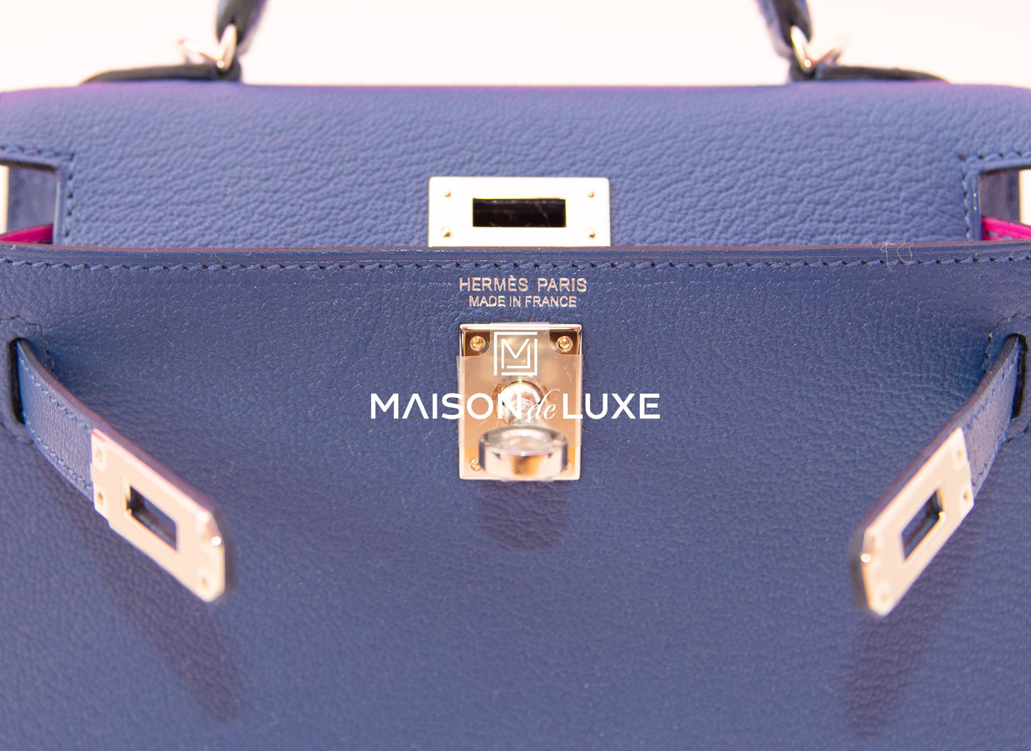 Hermes Mini Kelly II 20 Blue Brighton / Rose Pourpre