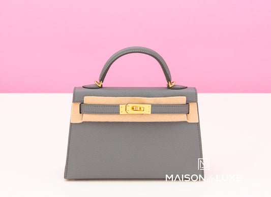 Hermes Mini Kelly II 20 Vert Amande Epsom Gold Hardware