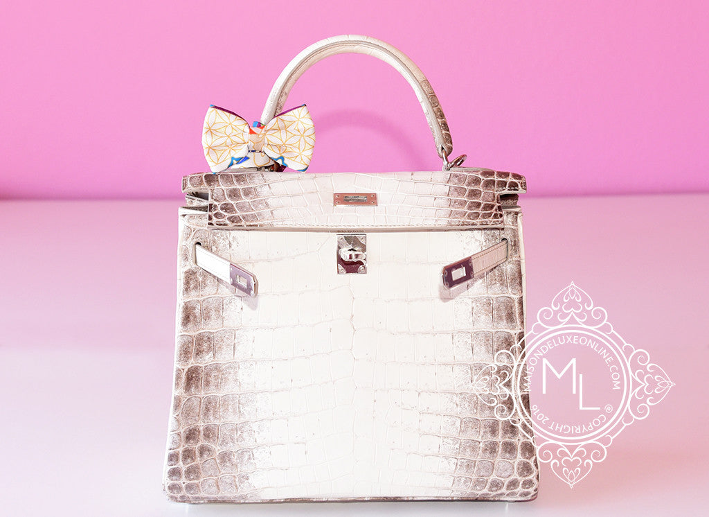 Hermes Blanc Himalayan Himalaya Kelly 25 White Crocodile