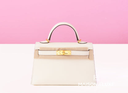 Hermes Mini Kelly II 20 Nata Epsom Gold Hardware