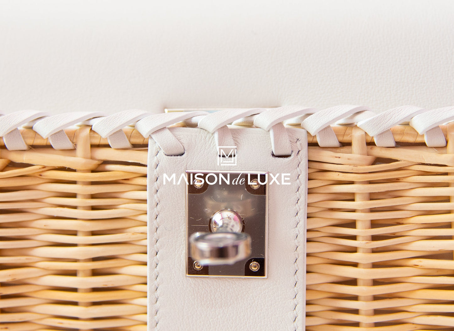 Hermes Blanc White Picnic Mini Kelly Handbag