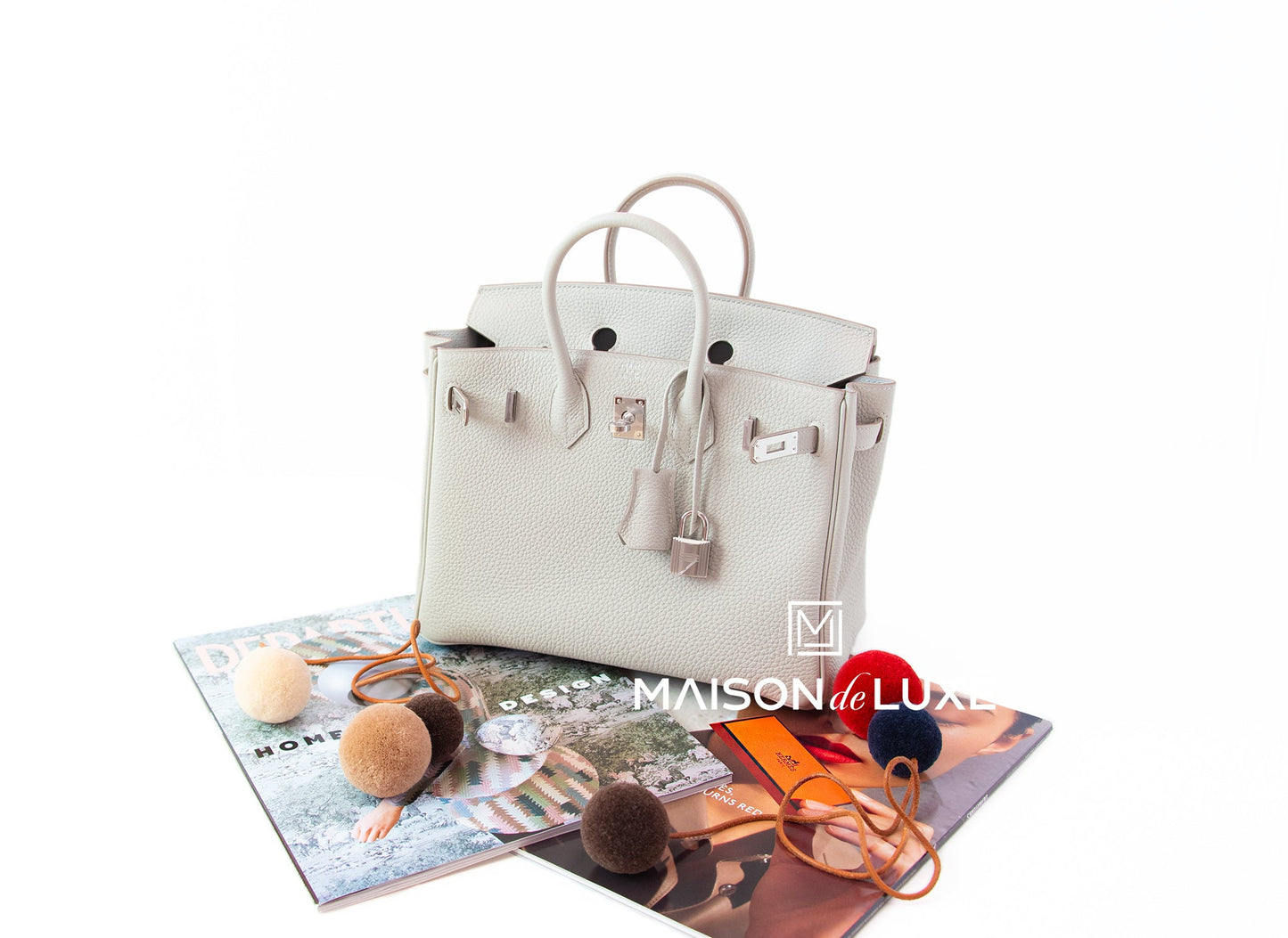 Hermes Gris Perle Togo PHW Birkin 25 Handbag