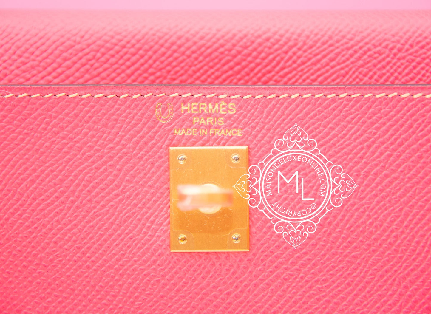 Hermes Rose Azalee + Jaune d'Or HSS Sellier Epsom Kelly 25 Handbag