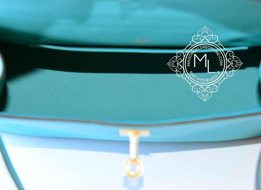 Hermes Bleu Paon GHW Mini Kelly Pochette Clutch