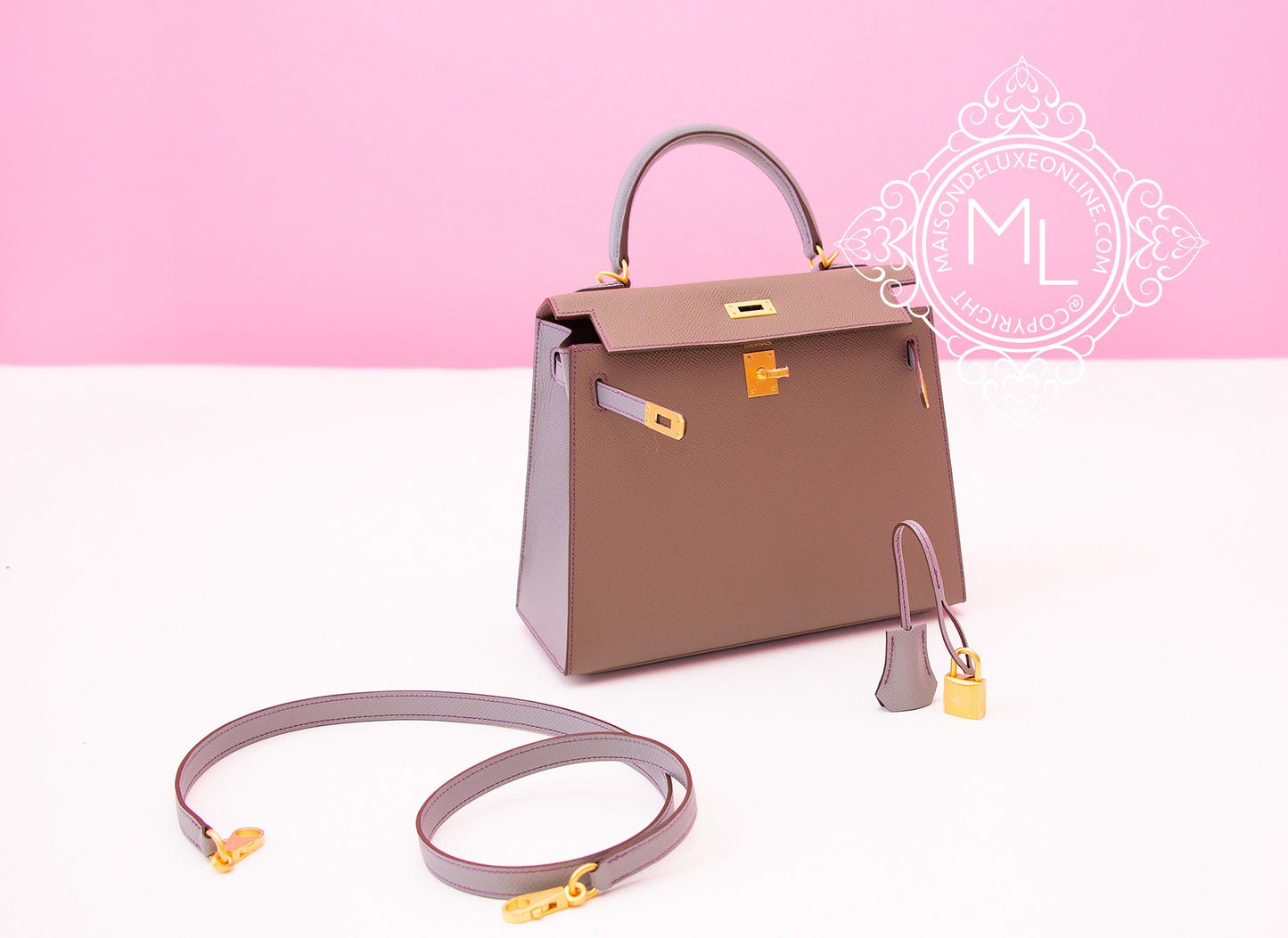 Hermes Etoupe + Gris Mouette HSS Sellier Kelly 25 Handbag