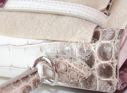 Hermes Blanc Himalayan Himalaya Kelly 25 White Crocodile