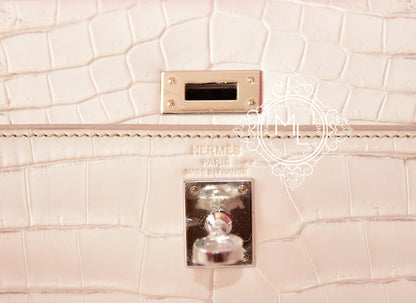 Hermes Blanc Himalayan Himalaya Kelly 25 White Crocodile