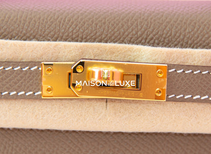 Hermes Mini Kelly II 20 Etoupe Epsom Gold Hardware