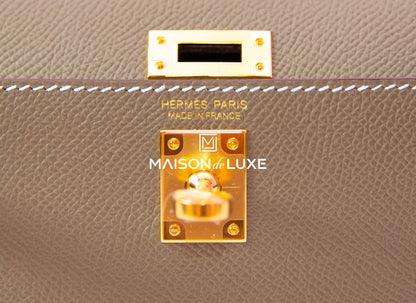 Hermes Mini Kelly II 20 Etoupe Epsom Gold Hardware