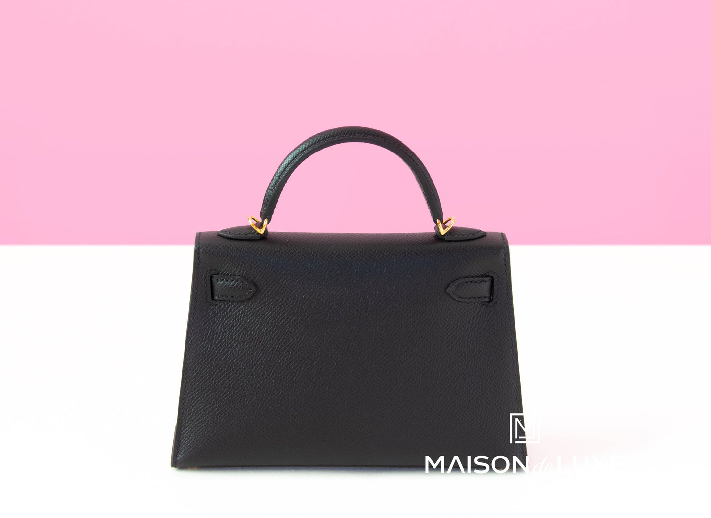 Hermes Mini Kelly II 20 Black Epsom Gold Hardware