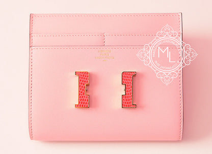 Hermes Rose Sakura Pink Bougainvillea Lizard Constance Wallet