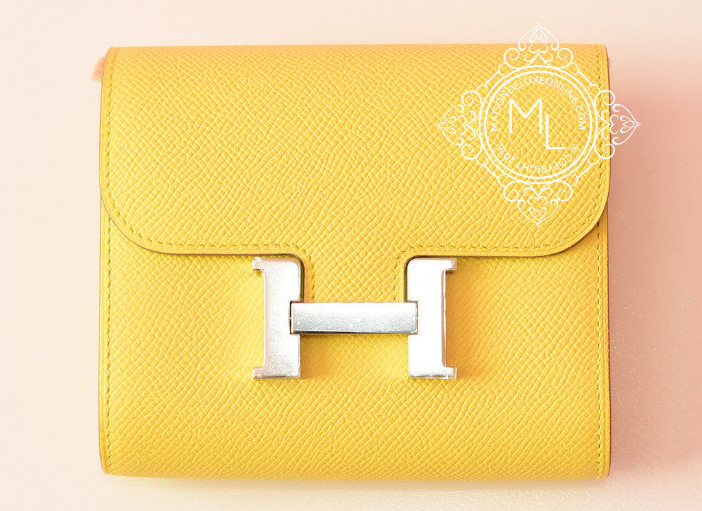 Hermes Soufre Yellow Epsom Constance Wallet