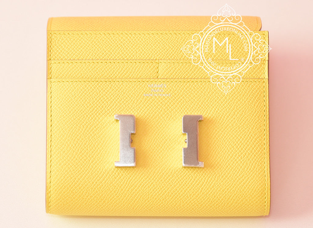 Hermes Soufre Yellow Epsom Constance Wallet