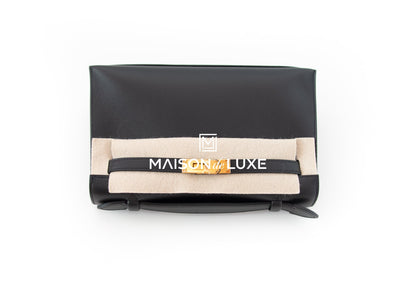 Hermes Noir Black GHW Swift Mini Kelly Pochette Clutch