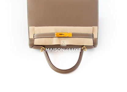 Hermes Etoupe Sellier Epsom Kelly 28 Handbag