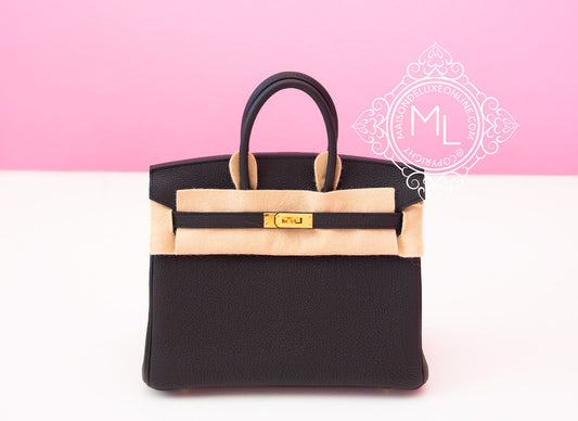 Hermes Black Togo GHW Birkin 25 Handbag