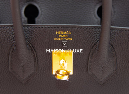 Hermes Birkin 25 Black Togo Gold Hardware