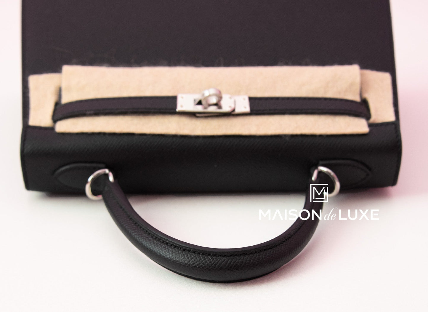 Hermes Noir Black PHW Sellier Epsom Kelly 25 Handbag